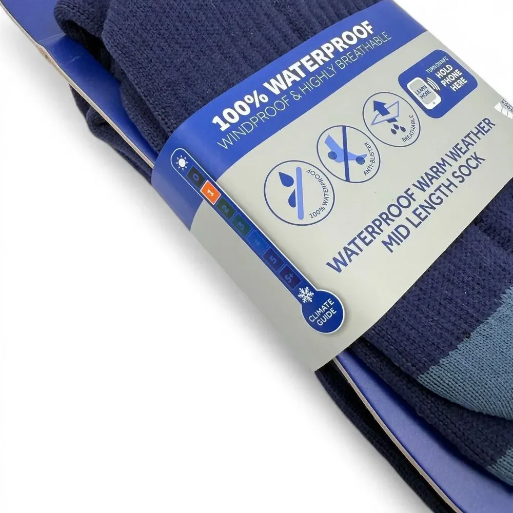 NEW Sealkskinz Unisex Waterproof Warm Weather Mid Length Sock Navy XL (13-15)